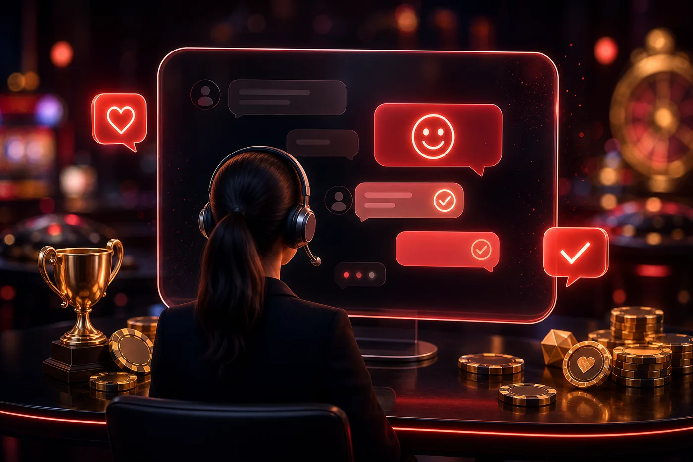 Tým zákaznické podpory Nine Casino odpovídá hráčům v chatu
